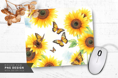 Sunny Butterfly Field Mousepad Sublimation Regulrcrative 