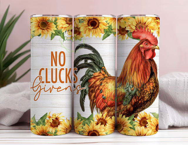 Sunny Chicken Tumbler Wrap 20oz Skinny Sublimation Digital Download Sunflower Chicken PNG Sarcastic Tumbler Bird Design for Chicken Lovers Sublimation PixelChick 