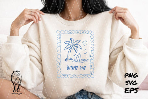 sunny day summer vibes Preppy Hand Drawn SVG dadan_pm 
