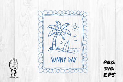 sunny day summer vibes Preppy Hand Drawn SVG dadan_pm 