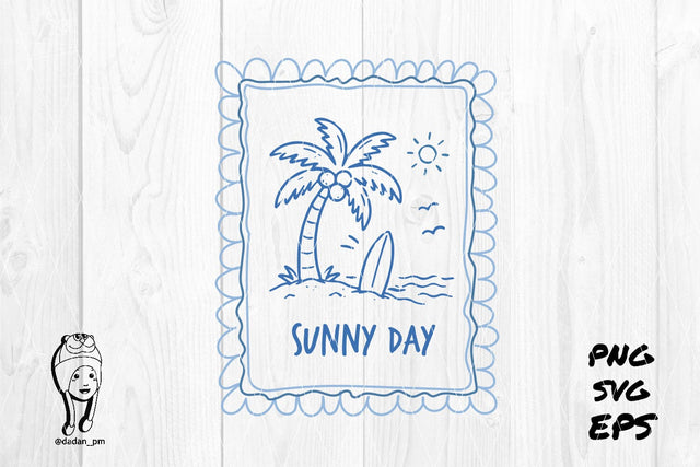 sunny day summer vibes Preppy Hand Drawn SVG dadan_pm 