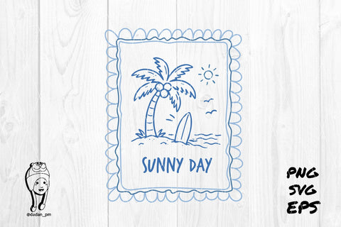 sunny day summer vibes Preppy Hand Drawn SVG dadan_pm 