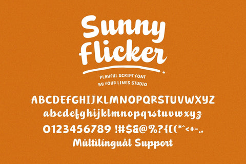 Sunny Flicker - Playful Script Font Font Four Lines Std. 