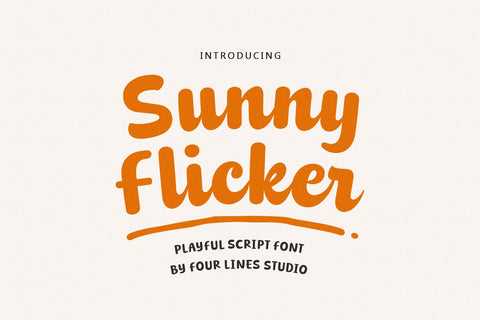 Sunny Flicker - Playful Script Font Font Four Lines Std. 