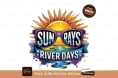 Sunny River Days Illustration Sublimation Png Sublimation Designangry 