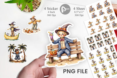 Sunny Scarecrow Fun Sticker Sublimation artnoy 