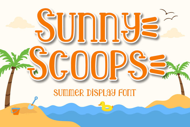 Sunny Scoops - Summer Display Font Font AEN Creative Store 