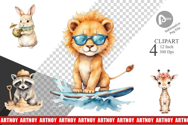 Sunny Season Friends Clipart Sublimation artnoy 