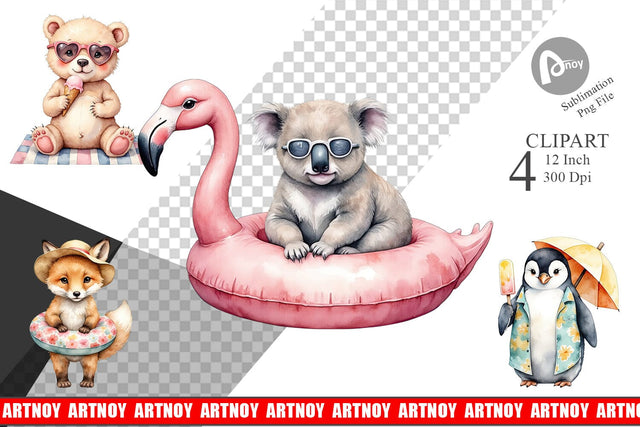 Sunny Season Friends Clipart Sublimation artnoy 