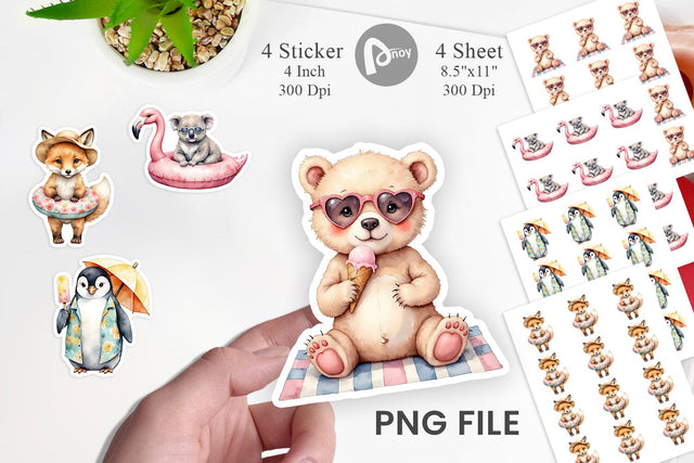 Sunny Season Friends Sticker Sublimation artnoy 