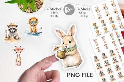 Sunny Season Friends Sticker Sublimation artnoy 