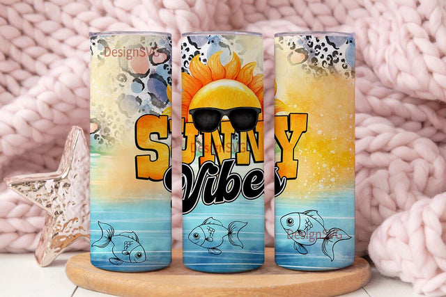 Sunny vibes 20oz tumbler png, sublimation design download, tumbler wrap png, 20 oz tumbler designs, summer tumbler download Sublimation DesignSVG 