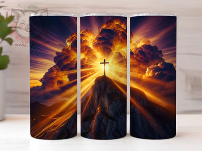 Sunrise Faith Cross Tumbler, Religious Tumbler Design, Stylish 20oz Wrap, Sublimation Design, Trendy Gift Idea, Faith Cross Wrap, Inspirational Sunrise Tumbler Sublimation Lara' s Designs 