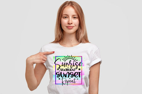 Sunrise Sunburn Sunset Repeat, Summer Sublimation Sublimation CraftLabSVG 