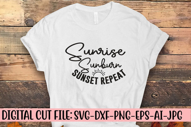 Sunrise Sunburn Sunset Repeat SVG Cut File SVG Syaman 