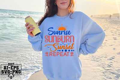 Sunrise Sunburn Sunset Repeat Svg Cut Files Creative Art SVG CraftlabSvg55 