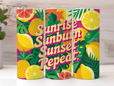 Sunrise Sunset Summer 20oz Tumbler Wrap, Sunrise Sunburn Sunset Repeat Sublimation, Beach Vibes PNG, 20oz Tumbler Wrap, Coastal Lifestyle Design, Ocean Theme Sublimation, Summer Vibes Wrap Sublimation Lara' s Designs 