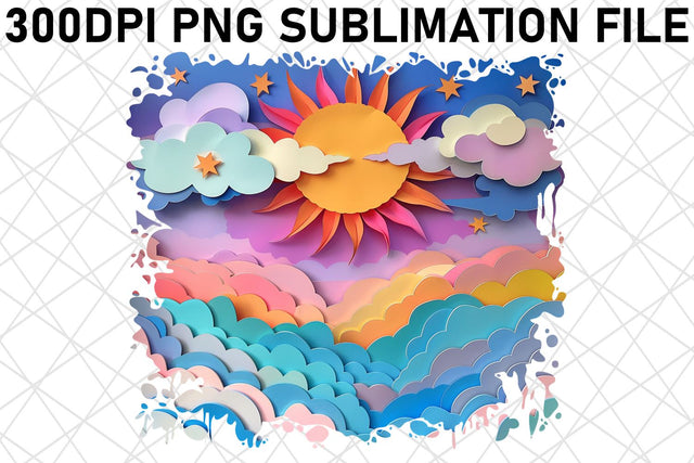 Sunrise Sunset Sunburst Sublimation Pattern Sublimation afrosvg 