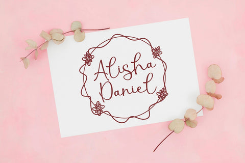 Sunrose - Handwritten Font with Flower Swashes Font Afandi Studio 