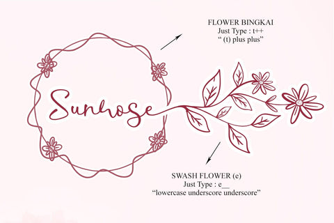 Sunrose - Handwritten Font with Flower Swashes Font Afandi Studio 