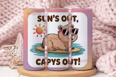 Sun's Out Capys Out 20oz Tumbler Wrap Sublimation DesignSVG 