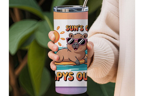Sun's Out Capys Out 20oz Tumbler Wrap Sublimation DesignSVG 
