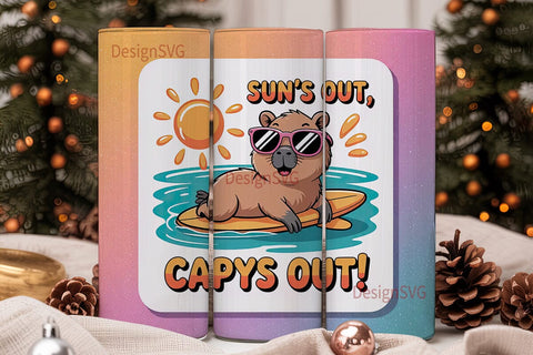 Sun's Out Capys Out 20oz Tumbler Wrap Sublimation DesignSVG 