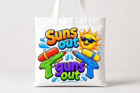 Suns Out Guns Out PNG Funny Summer Water Gun Sublimation Design SVG BillahCrafts 