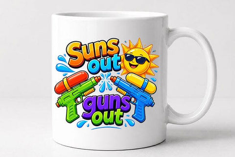Suns Out Guns Out PNG Funny Summer Water Gun Sublimation Design SVG BillahCrafts 