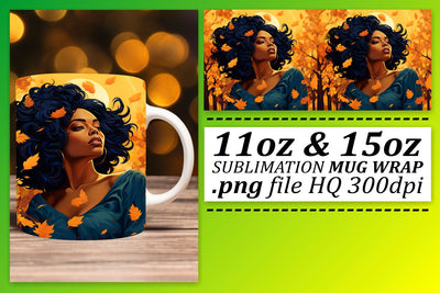 Sunset Afro Woman Mug Sublimation Sublimation afrosvg 