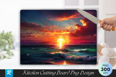 Sunset at the Ocean Cutting Board Sublimation Regulrcrative 