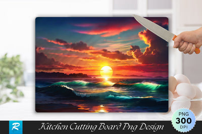 Sunset at the Ocean Cutting Board Sublimation Regulrcrative 