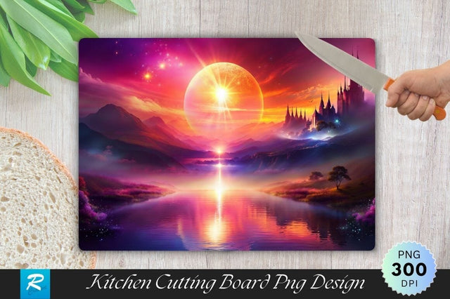 Sunset Background Cutting Board PNG Sublimation Regulrcrative 