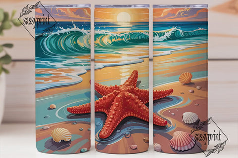 Sunset Beach 20oz Tumbler Wrap Sublimation sassyprint 