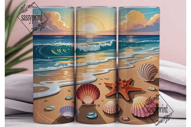 Sunset Beach 20oz Tumbler Wrap Sublimation sassyprint 