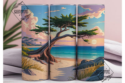 Sunset Beach 20oz Tumbler Wrap Sublimation sassyprint 