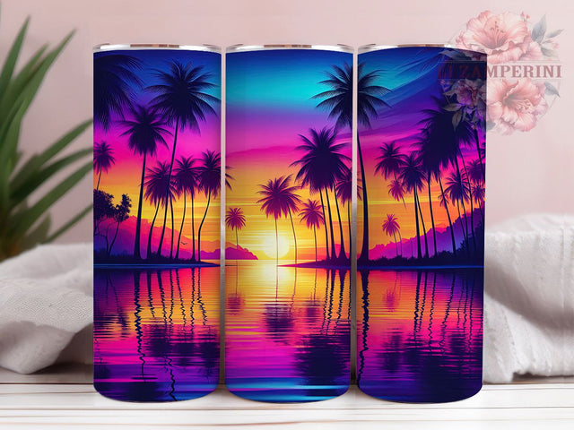 Sunset Beach Coastal Ocean Tumbler, 20oz Tumbler Wrap, Beach Sunset Tumbler, Coastal Tumbler, Ocean Sunset Tumbler, Tropical Beach Tumbler, Scenic Beach Tumbler Sublimation Li Zamperini 