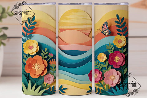 Sunset Beach Paper Quilling 20oz Sublimation sassyprint 