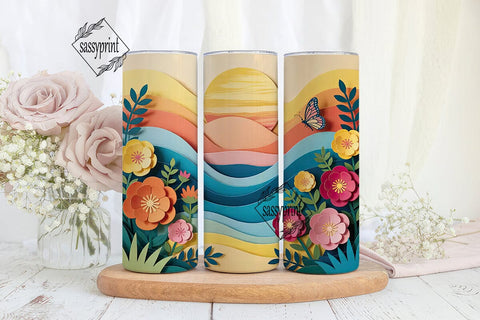 Sunset Beach Paper Quilling 20oz Sublimation sassyprint 