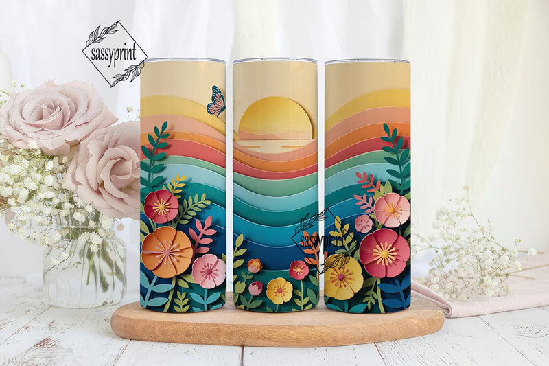 Sunset Beach Paper Quilling 20oz Sublimation sassyprint 