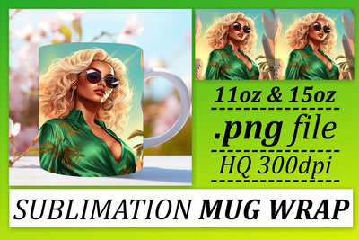 Sunset Beauty Mug Wrap 11oz 15oz Sublimation afrosvg 