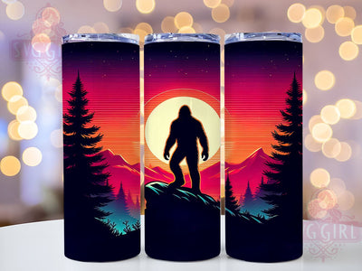 Sunset Bigfoot 20oz Tumbler Wrap Sublimation Design, Straight Tapered Tumbler Wrap, Bigfoot Tumbler Png, Instant Digital Download Sublimation SvggirlplusArt 