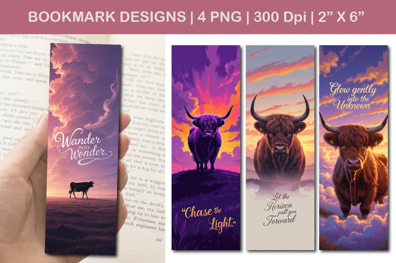 Sunset bookmark design, horizon bookmark design Sublimation Paper Switch 