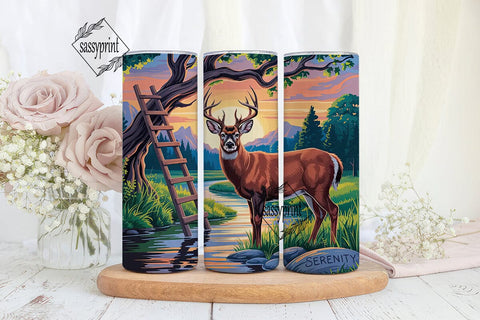 Sunset Buck Hunting 20oz Tumbler Wrap Sublimation sassyprint 