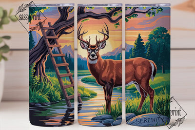 Sunset Buck Hunting 20oz Tumbler Wrap Sublimation sassyprint 