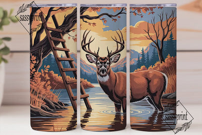 Sunset Buck Hunting 20oz Tumbler Wrap Sublimation sassyprint 