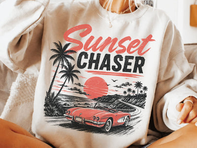 Sunset chaser retro summer PNG SVG DesignDestine 