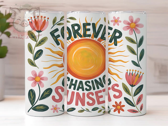 Sunset Chasing 20oz Tumbler, Summer Tumbler Wrap, Beach Sunset PNG, Vacation Sublimation Design, 20oz Tumbler Wrap, Summer Vibes Sublimation, Tropical Sunset Design Sublimation Lara' s Designs 