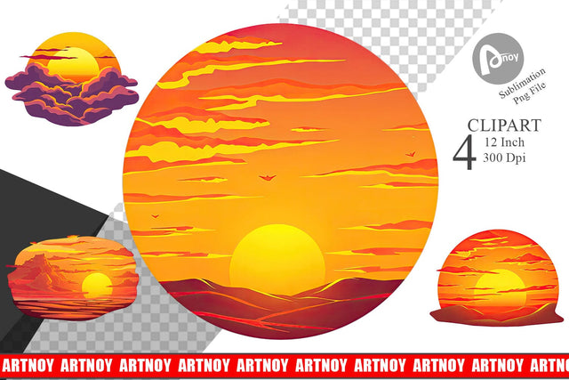 Sunset Clipart Sublimation artnoy 