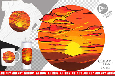 Sunset Clipart Sublimation artnoy 